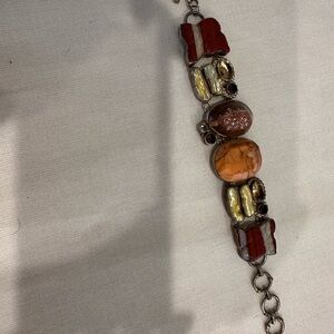 Rebecca Collins Elegant Multicolor Stone Sterling Silver Bracelet